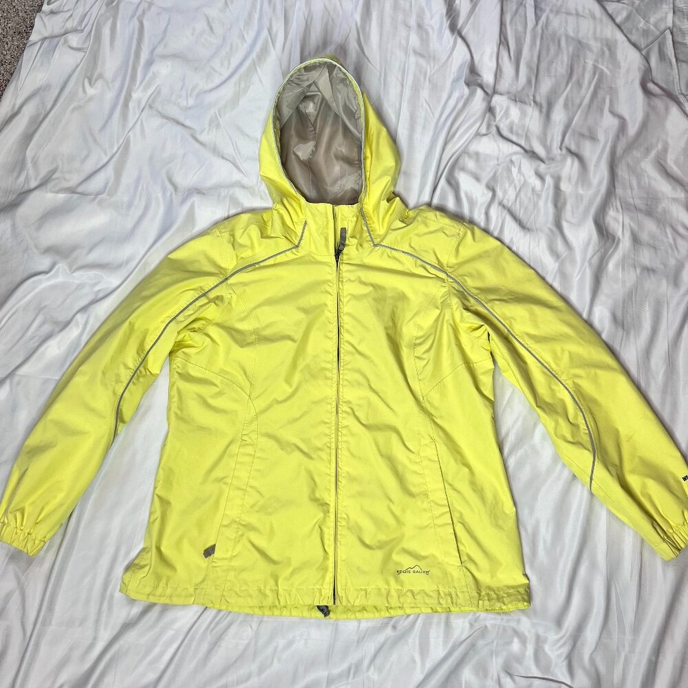 EDDIE BAUER XL Women's WeatherEdge Yellow Waterproof Raincoat Ladies - OUTDOORS